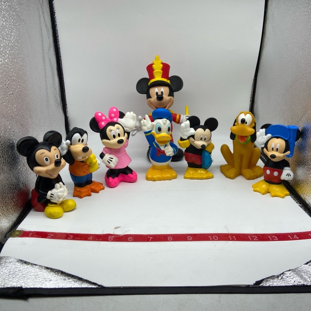 Disney Mickey Mouse Friends Rubber Bath Toy Set 8pc Mickey Minnie Donald Goofy